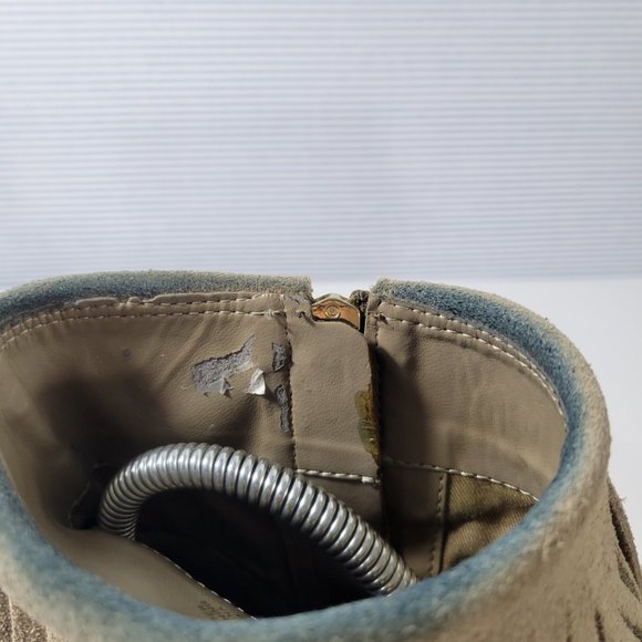 Ralph Lauren Mara Brown Suede Fringe Seamed Ankle Bootie Women's Size 6B - Picture 12 of 12